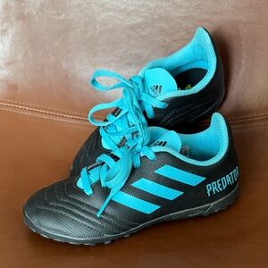 Adidas Kids Predator Black and Teal Sneakers